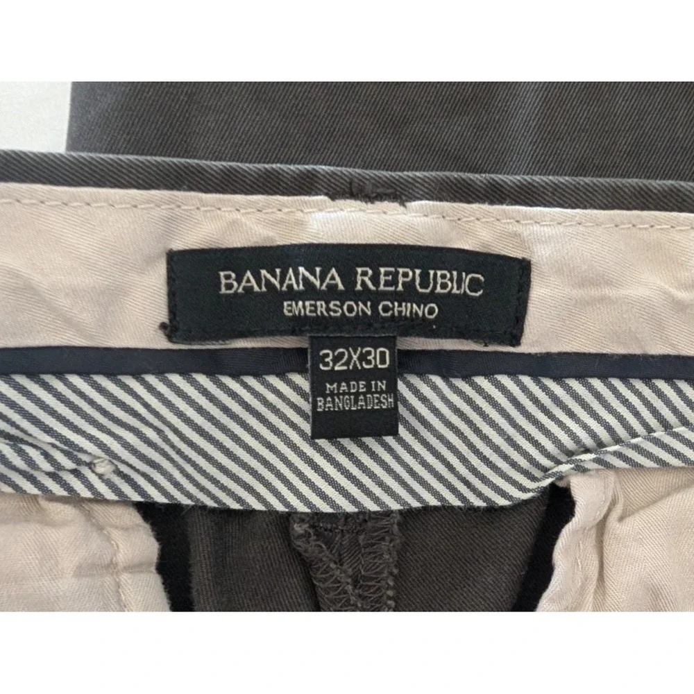 Banana Republic Emerson Chino Pants Mens 32x30 Gray Straight Leg 100% Cotton